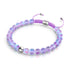 lavande | Argent | Bracelet de perles de macramé en verre de sirène